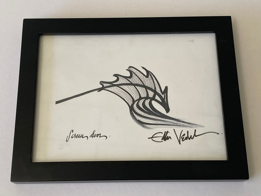 Eddie Vedder Signed Art Print: Signed art print by Eddie Vedder, reflecting the Pearl Jam frontman’s creative artistic expression beyond music and offering strong appeal for fans of alternative rock memorabilia. Measures 8x6