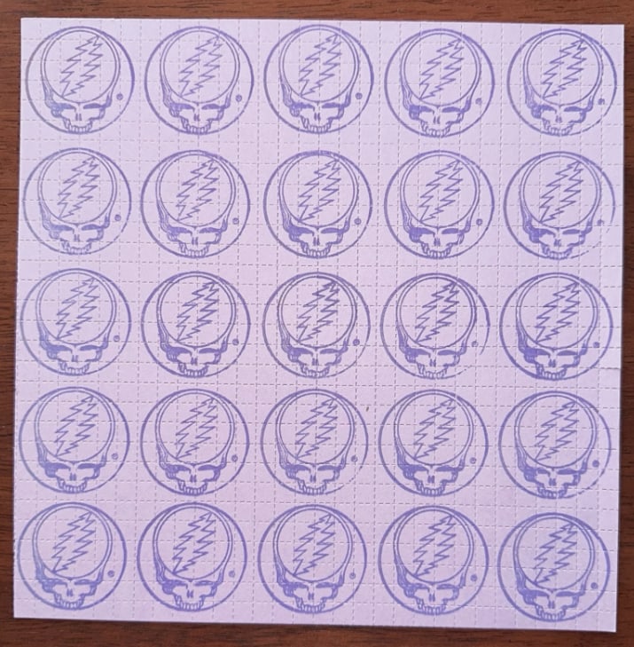 Grateful Dead 1986 Concert Lot Blotter Art: Clean un-dipped. From original maker. sheets were distributed on 1986 Summer Tour