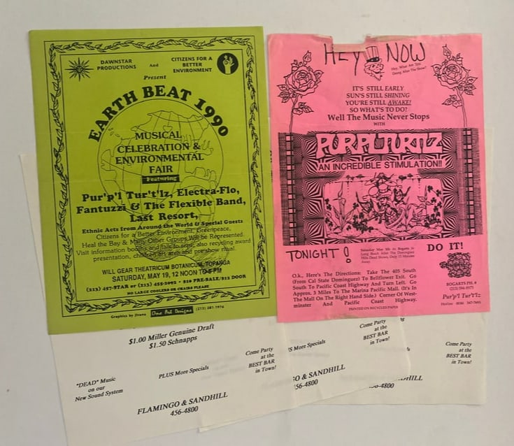 Grateful Dead After Party Flyers: Collection of afterparty flyers associated with Grateful Dead concerts, reflecting the extended social and counterculture scene surrounding the band’s live performances.