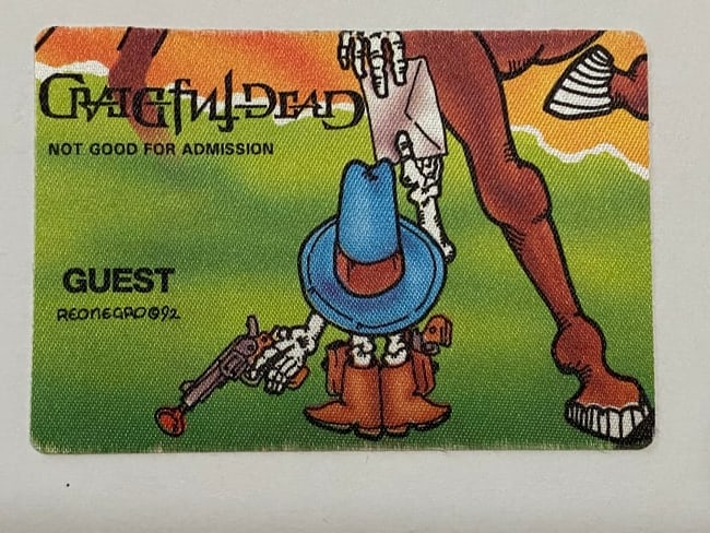 Grateful Dead Backstage Pass: Offered is an original, vintage backstage pass from the Grateful Dead?s legendary touring history.