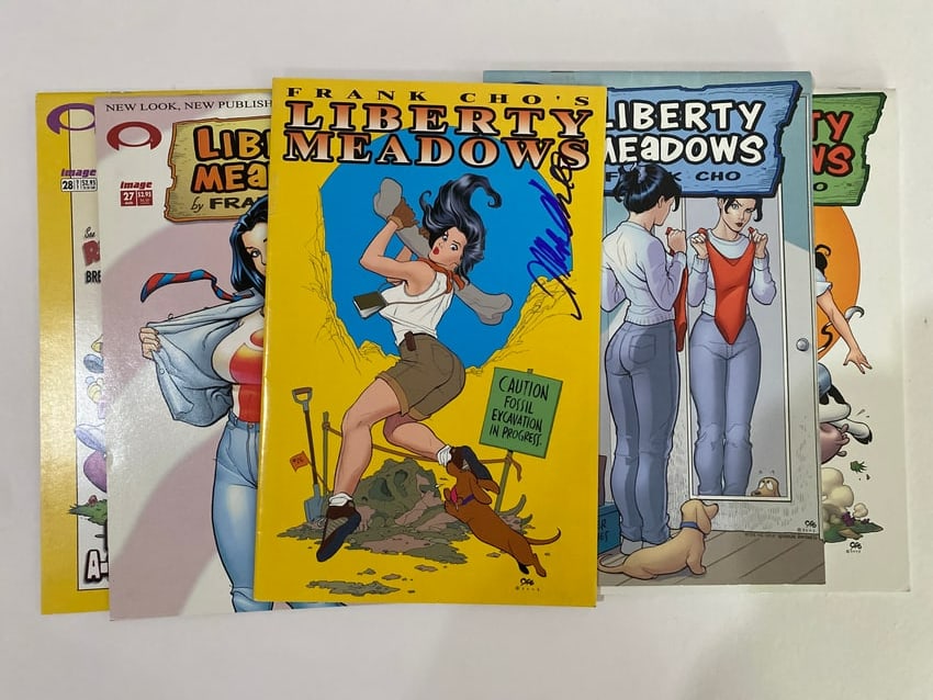 Liberty Meadows Eden Book Signed Cho: Signed copy of Liberty Meadows: Eden by Frank Cho, featuring the artist?s highly detailed illustration style, dynamic character work, and popular comic strip storytelling that earned widespread recogn