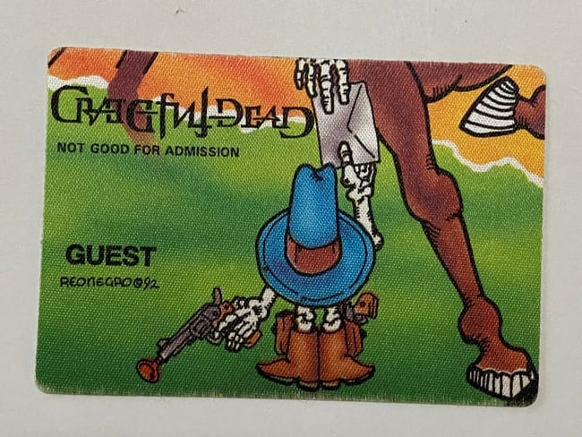 Grateful Dead Backstage Pass: Offered is an original, vintage backstage pass from the Grateful Dead?s legendary touring history.
