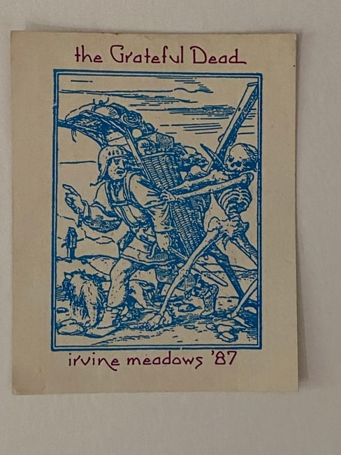 Grateful Dead 1987 Irvine Meadows Concert Handbill (1 of 2)