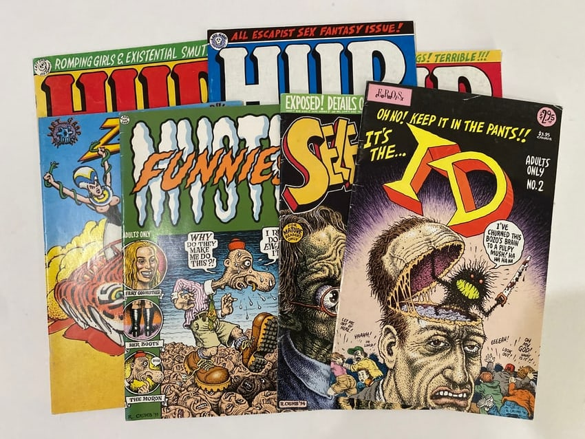 Robert Crumb Comic Book Lot: Lot of comic books by Robert Crumb featuring the pioneering underground comix artist?s iconic counterculture illustrations, satirical commentary, and influential work that helped define independent