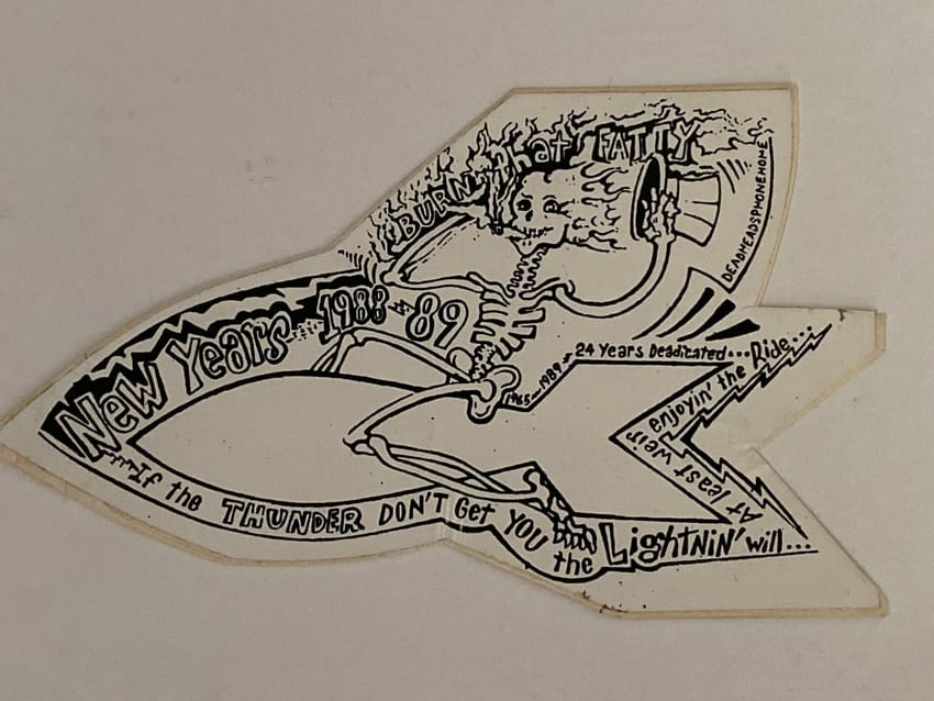 Grateful Dead 1985 New Years Concert Original Sticker: Measures 6x3.5