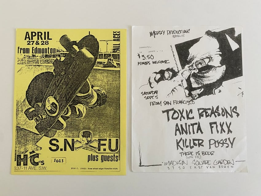 Toxic Reasons and SNFU Concert flyer: 1st printings