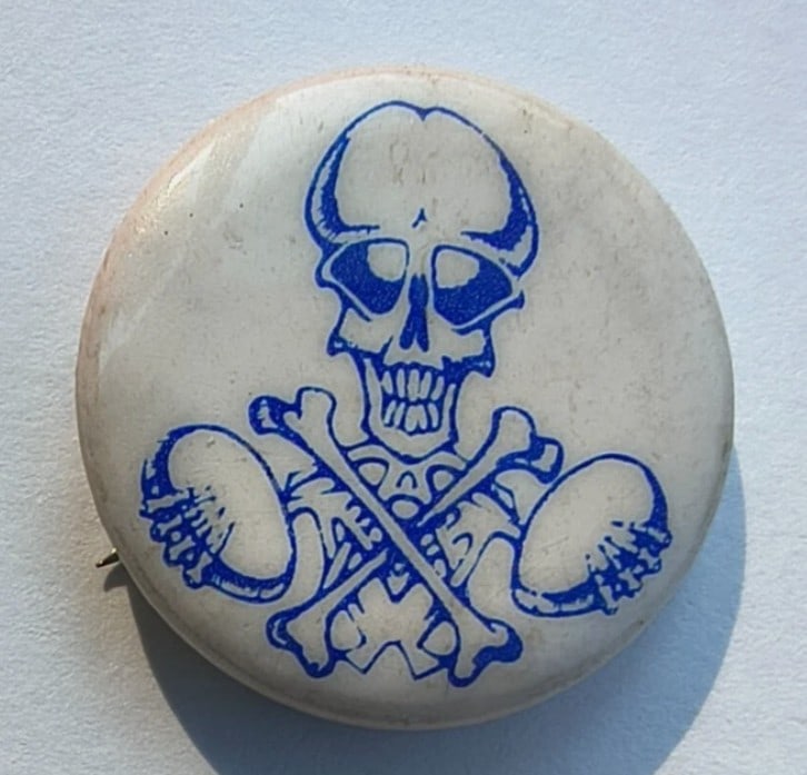 Grateful Dead 1966 Rick Griffin Original Pin: Original 1966 Rick Griffin designed Grateful Dead pin from the band's earliest years. An exceptionally scarce psychedelic rock collectible by one of the movement's most influential artists.