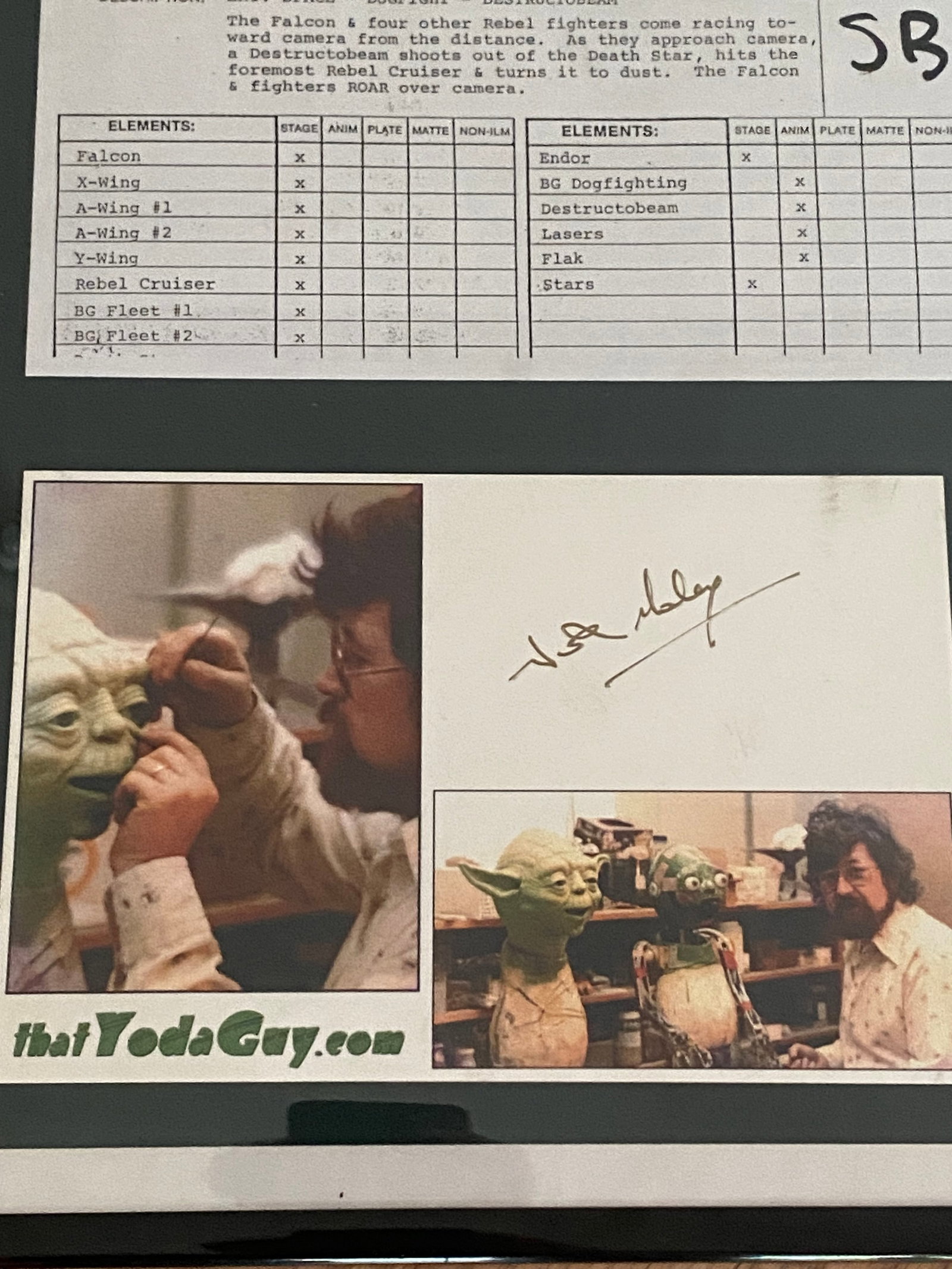 Nick Marley Signed Star Wars Yoda Collectible Display - 2