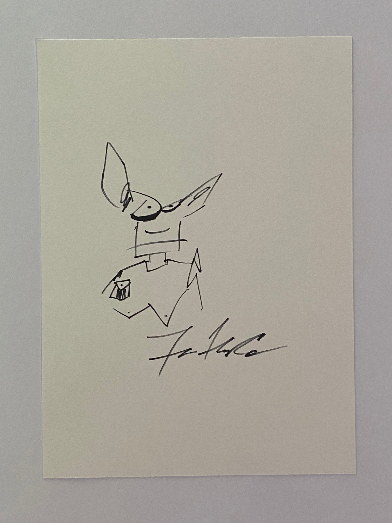Futura Signed Graffiti Art Drawing: Original signed drawing by legendary graffiti artist Futura. A highly collectible work from one of street art's pioneering figures. Paper measures 12x18.5