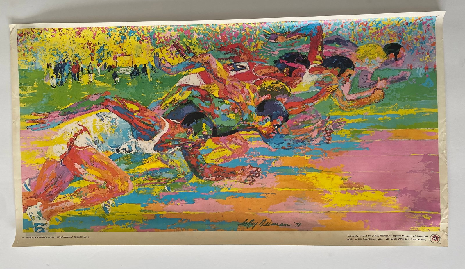 Leroy Neiman McDonald Olympic Poster: Original Leroy Neiman Olympic promotional poster produced for McDonald's. Bright, energetic artwork by one of America's best-known sports artists. Measures 22X 22.75.