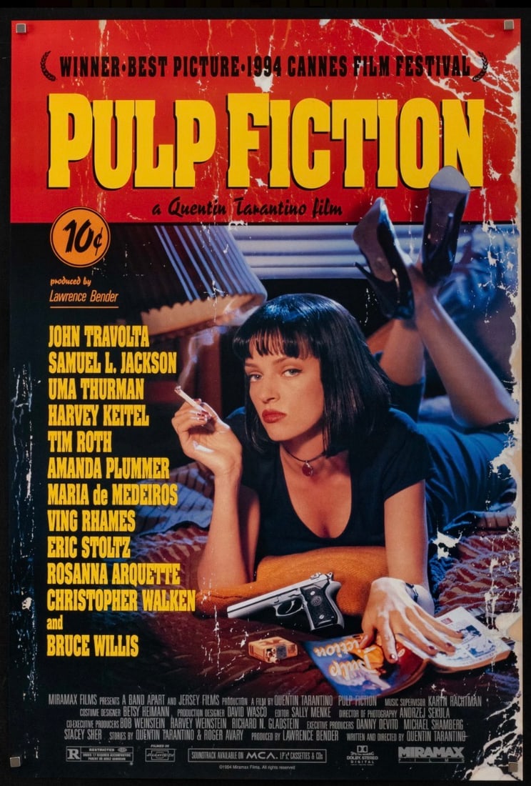 Pulp Fiction Original Movie Poster: Original poster measures 40x27