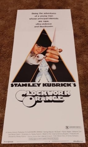 Clockwork Orange Original Movie Poster: Original Poster Measures 36x14