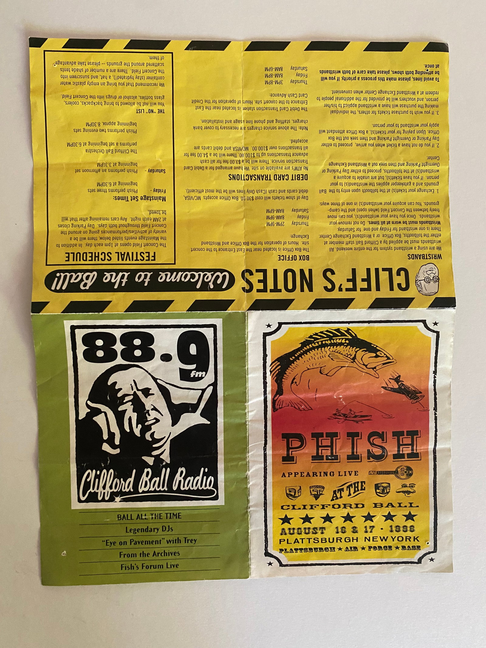 Phish Clifford Ball Offical Program Handbill - 2