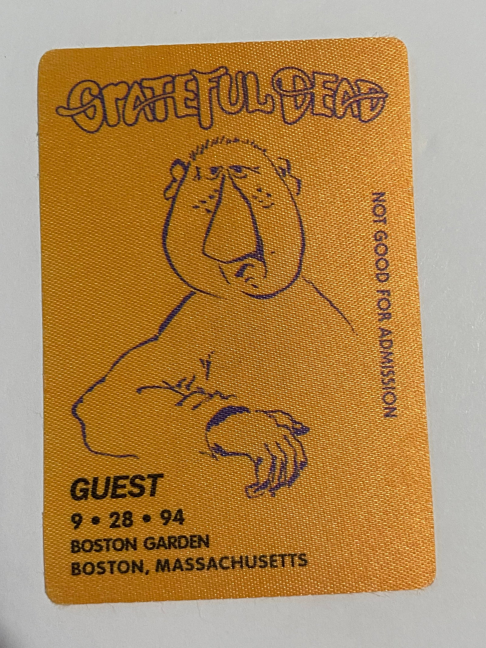 Grateful Dead 1994 Concert Backstage Pass: See pics