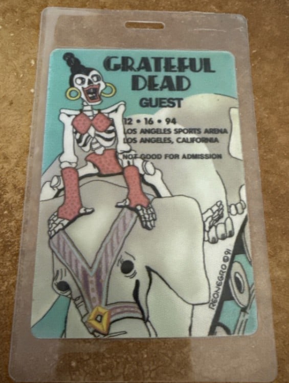 Grateful Dead 1994 Backstage Pass: measures 41x27