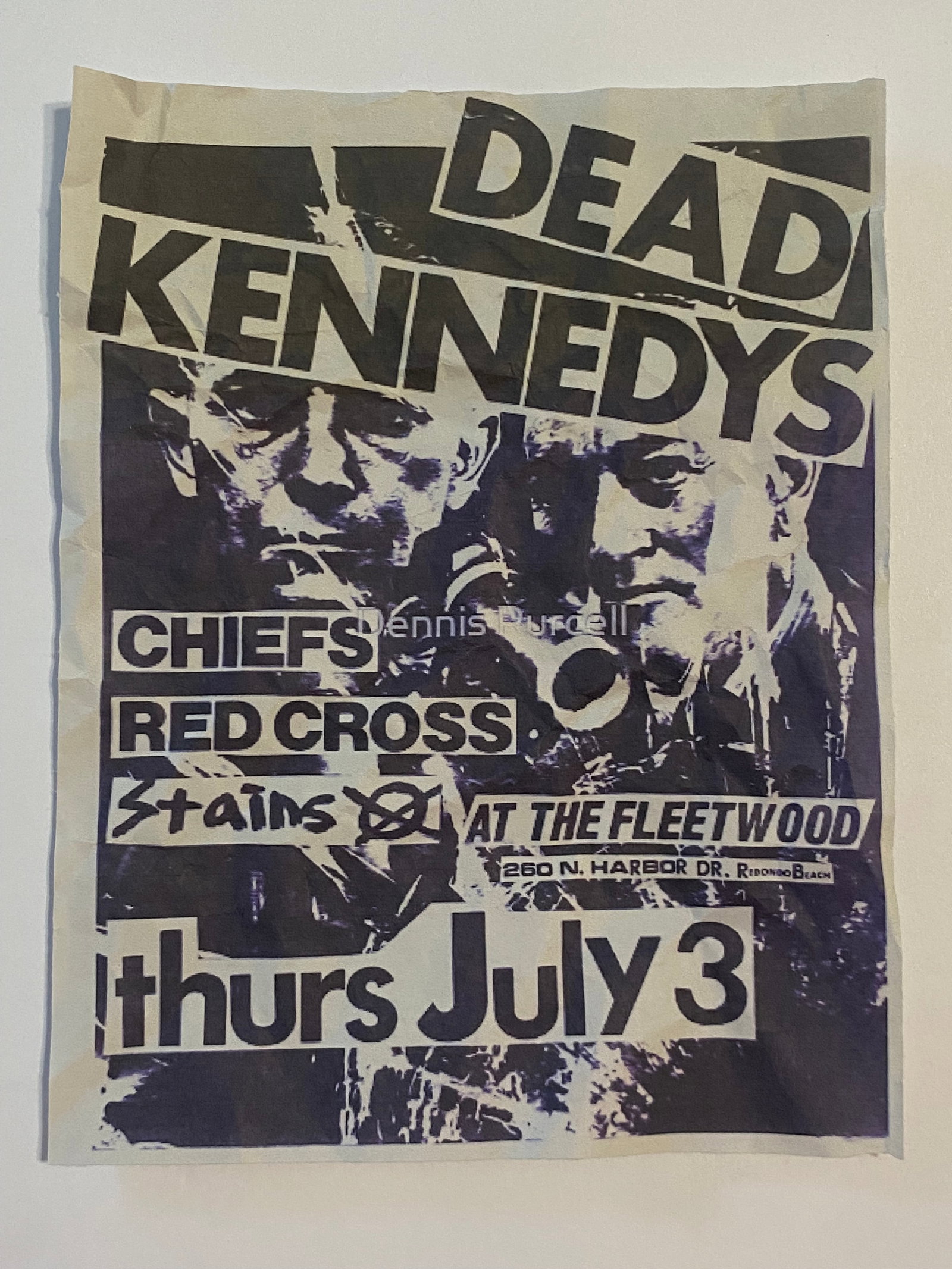 Dead Kennedy's Original Concert Flyer: Measures 6.5x5
