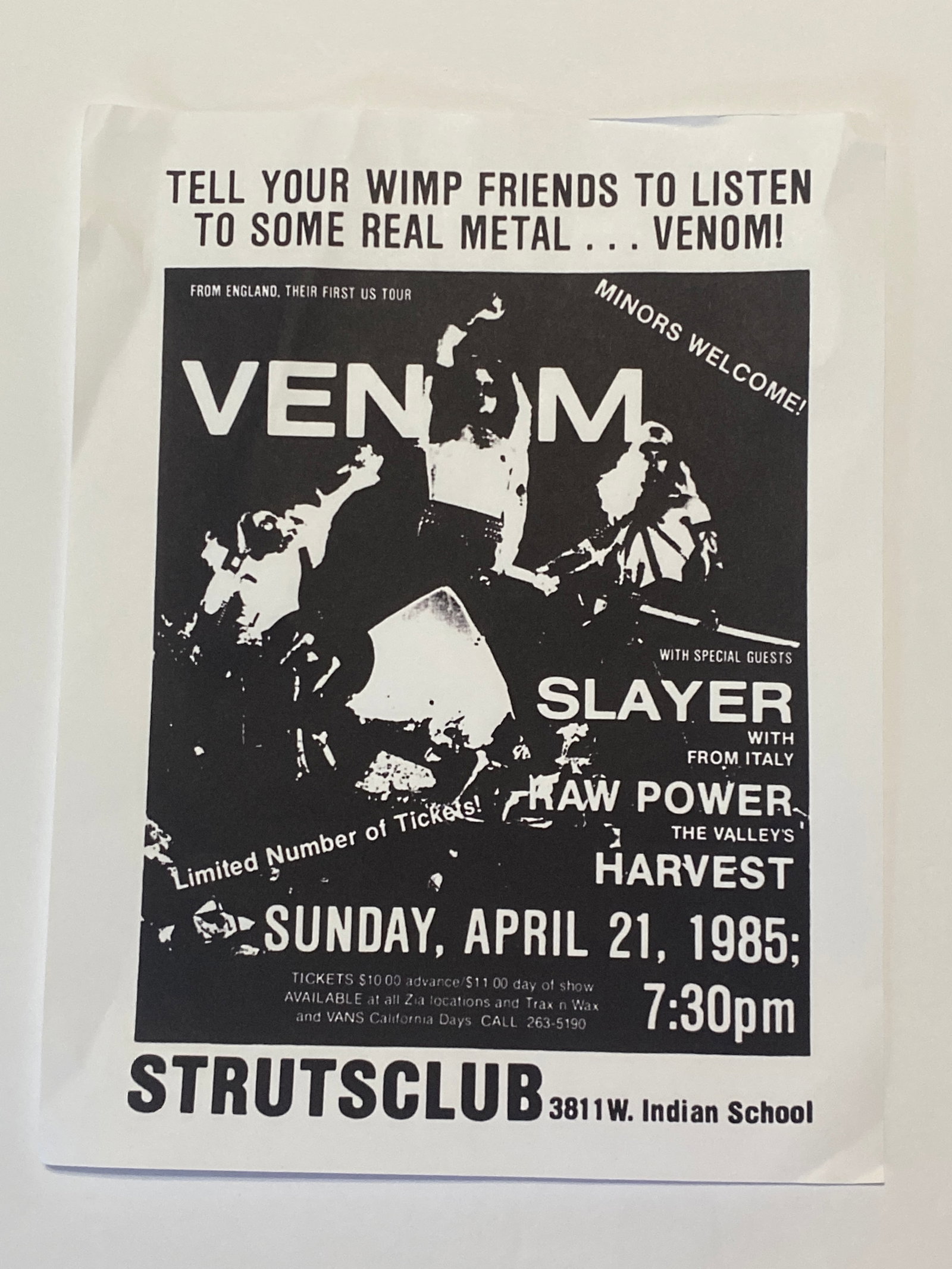 Motorhead Original Concert Flyer: measures 9.75x6.75
