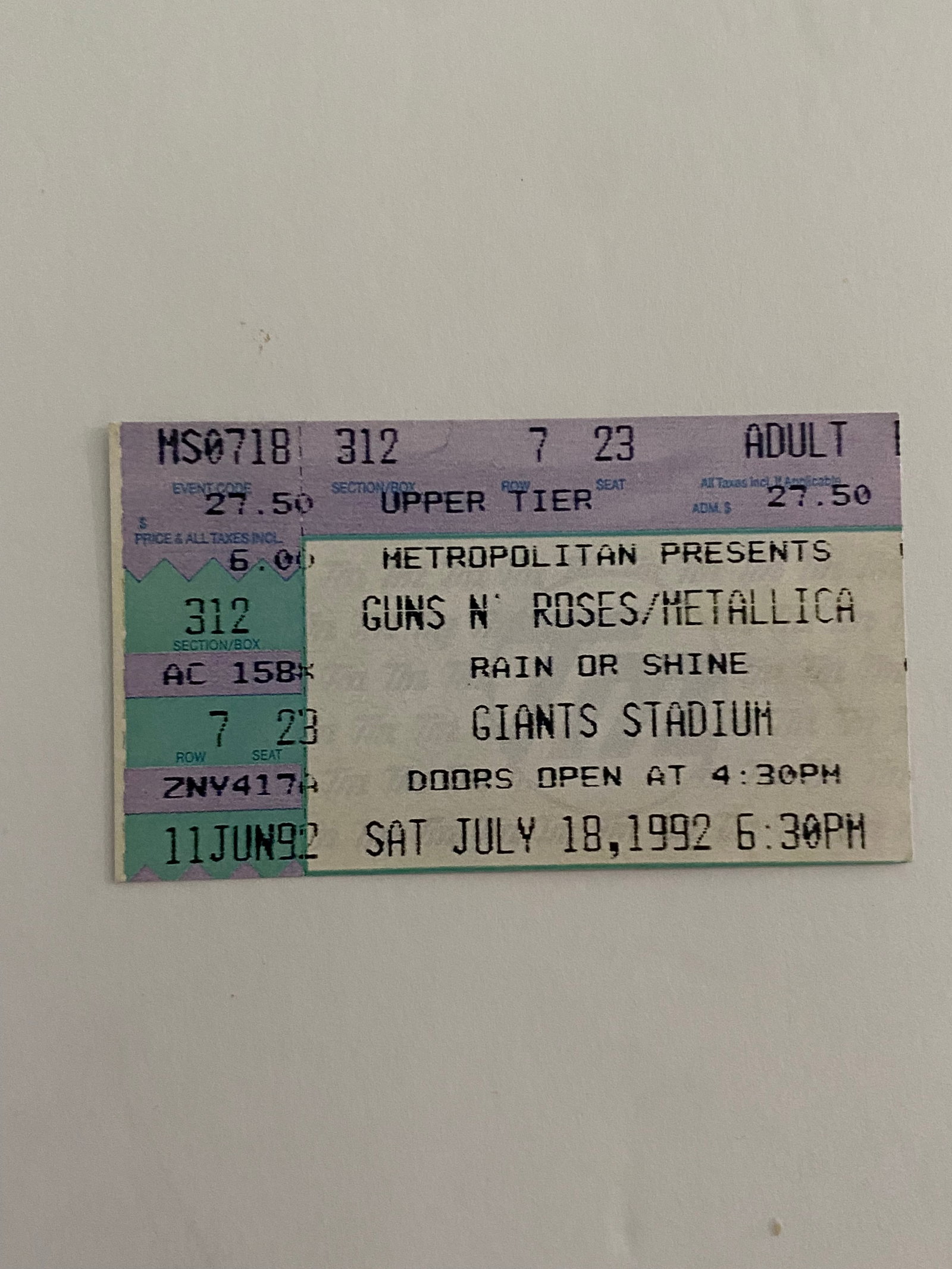 Guns N' Roses Concert Ticket: See pics