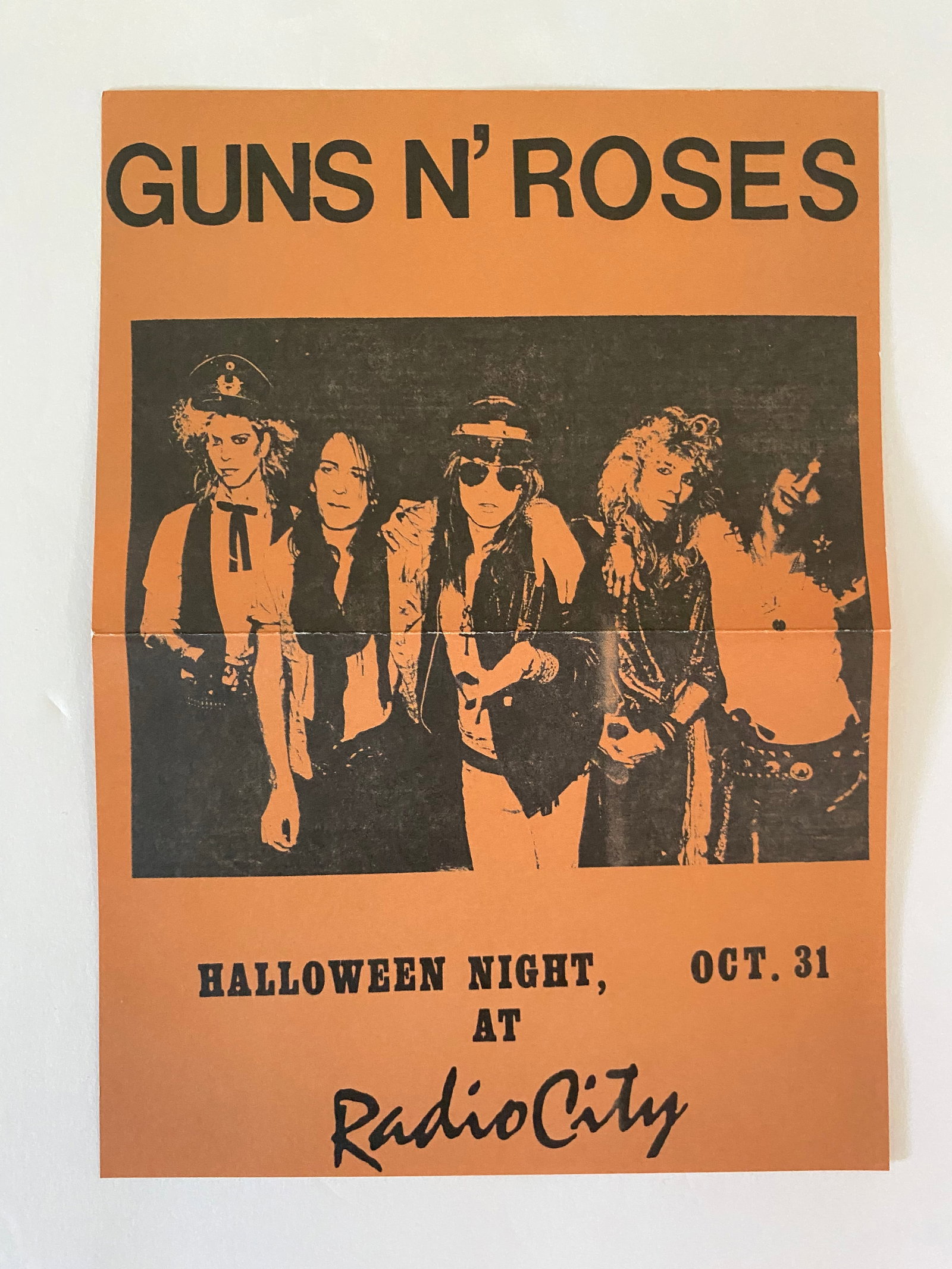 Guns N' Roses Original Radio City Concert Flyer (1 of 1)