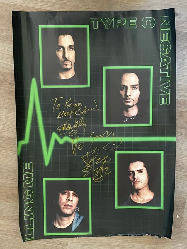 Type O Negative Signed Poster: 1st hand signature