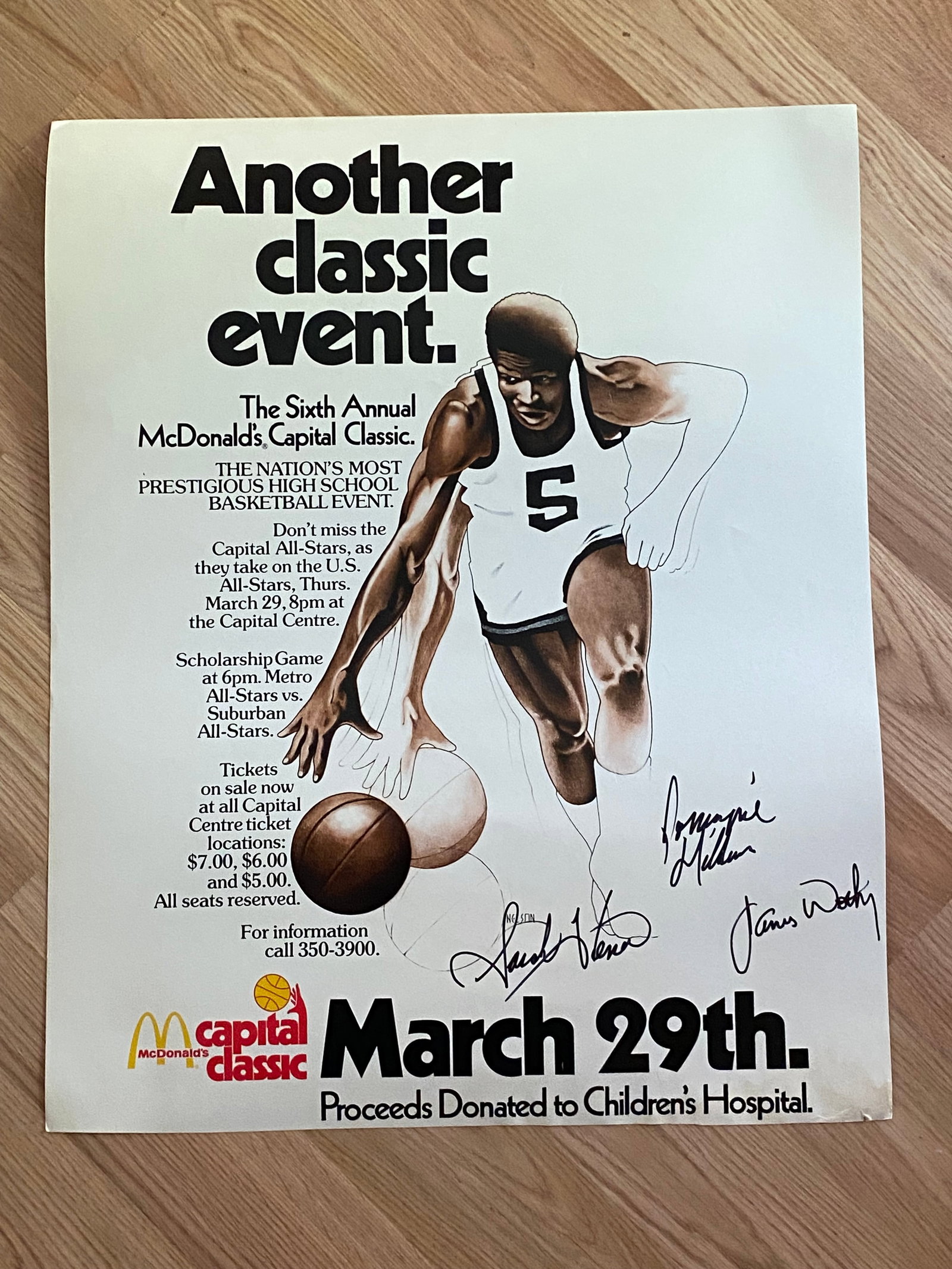 McDonald's All American Basketball Game Poster Signed: measures 19x23.5
