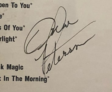 Oscar Peterson Autographed Record - 2