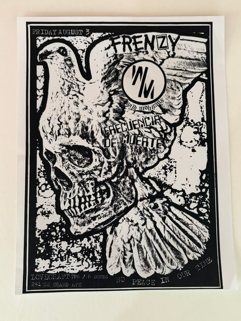 Frenzy & Wild Mohicans Original Concert Flyer: measures 8.5x11