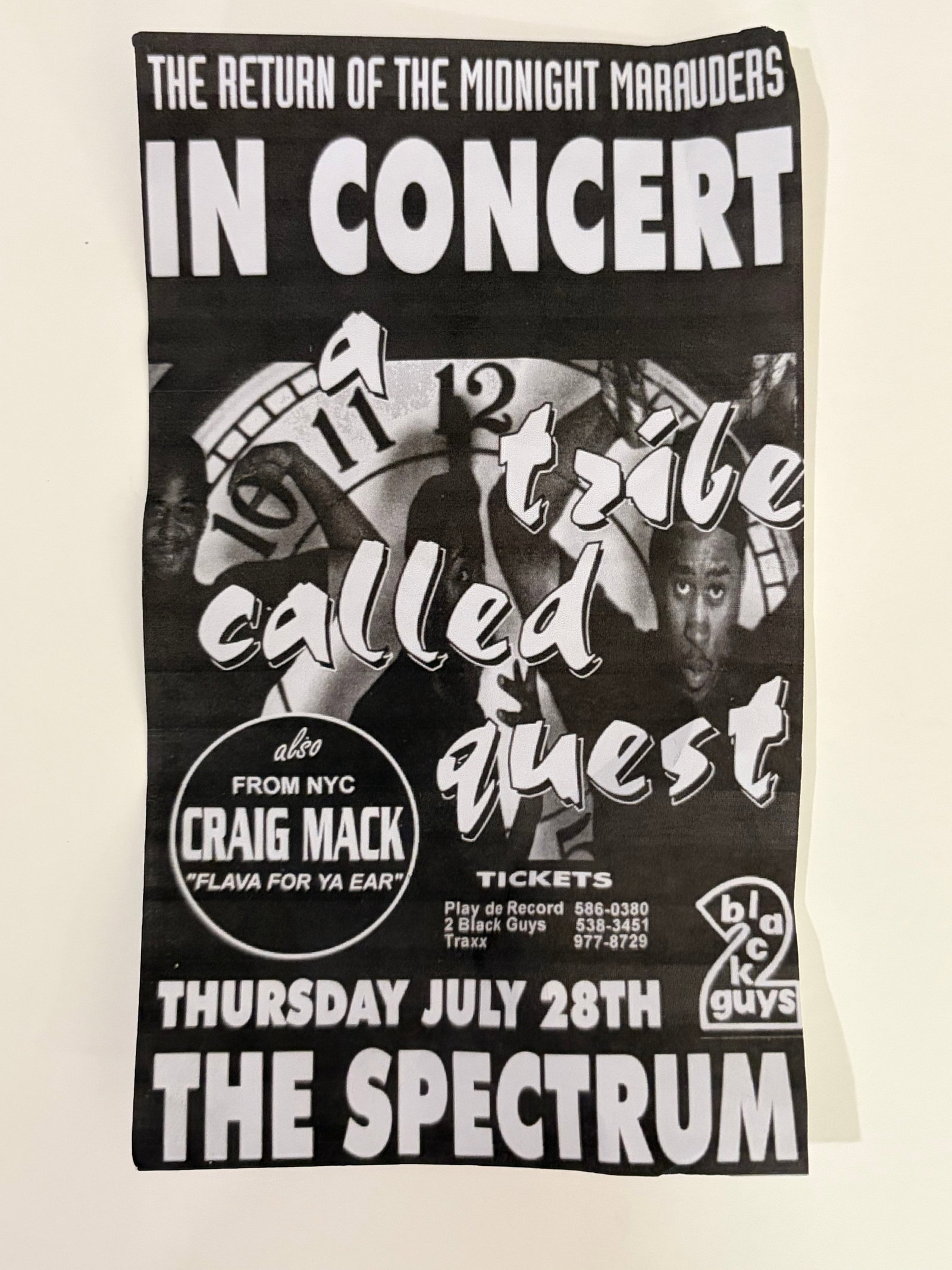A Tribe Called Quest Original Concert Flyer: measures 10.25x6