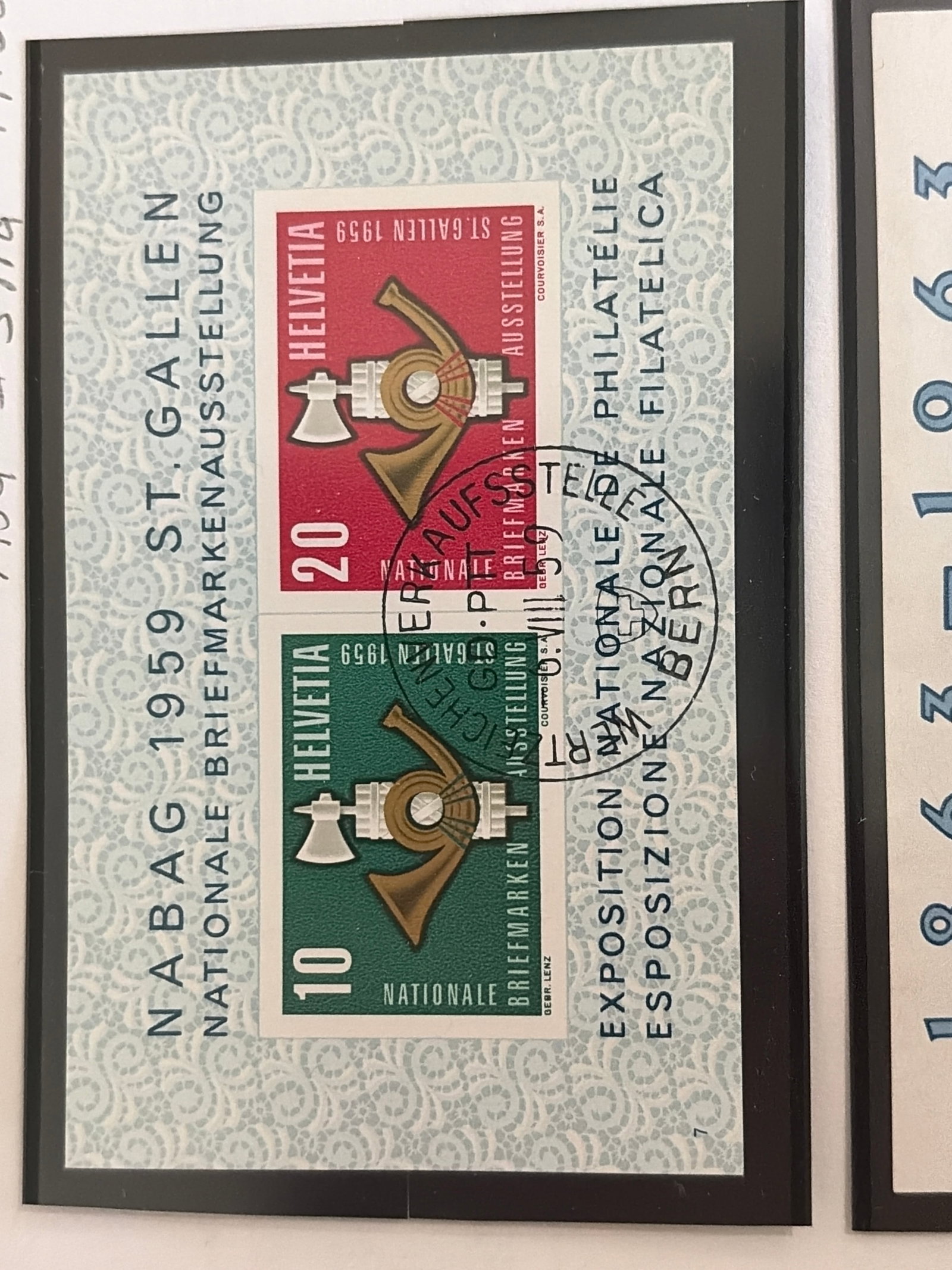 1959 Switzerland St. Gallen NABAG National Philatelic Exhibition Souvenir