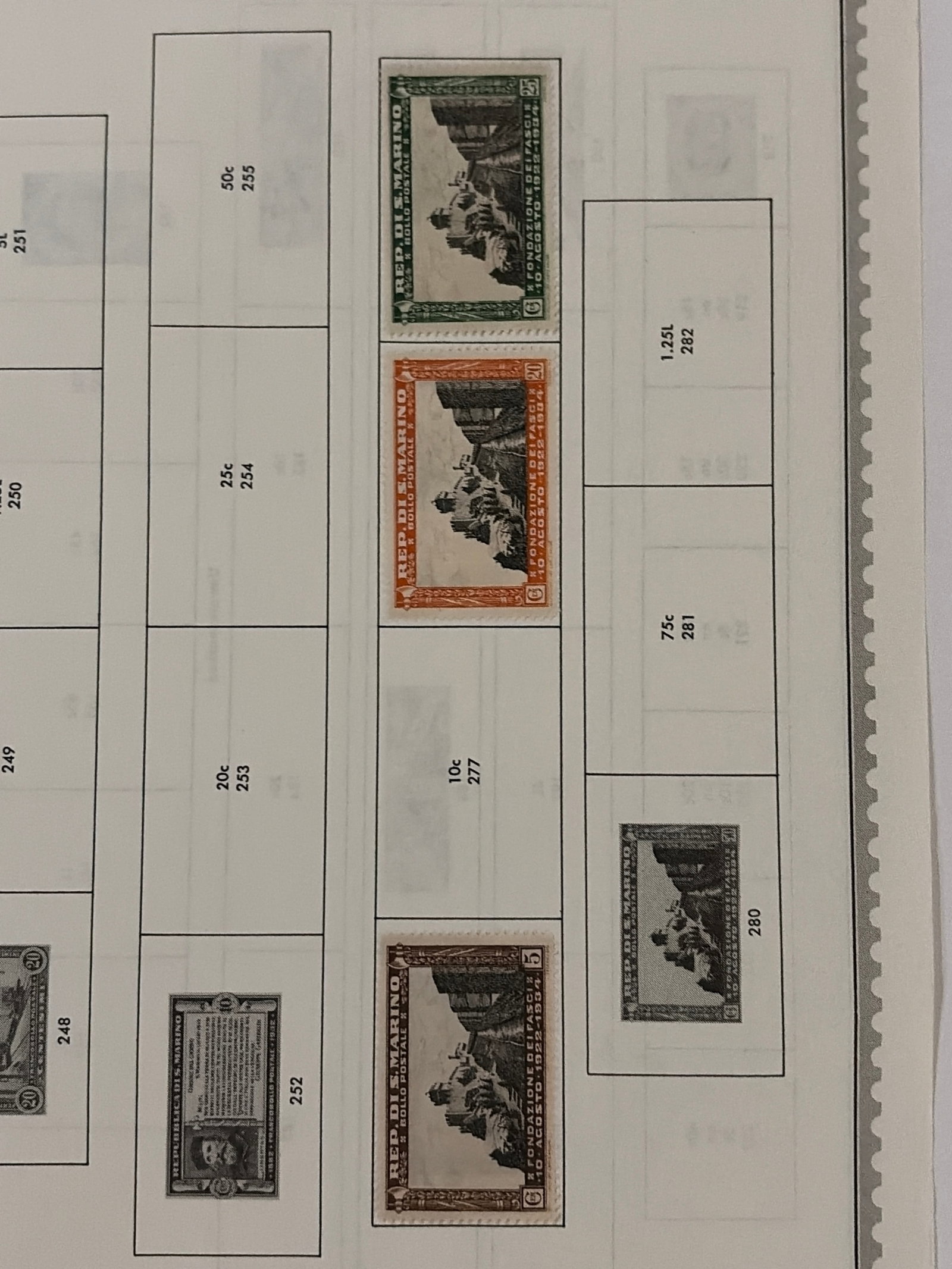 1935 San Marino Fascist Party Anniversary Stamp Pair (1 of 1)