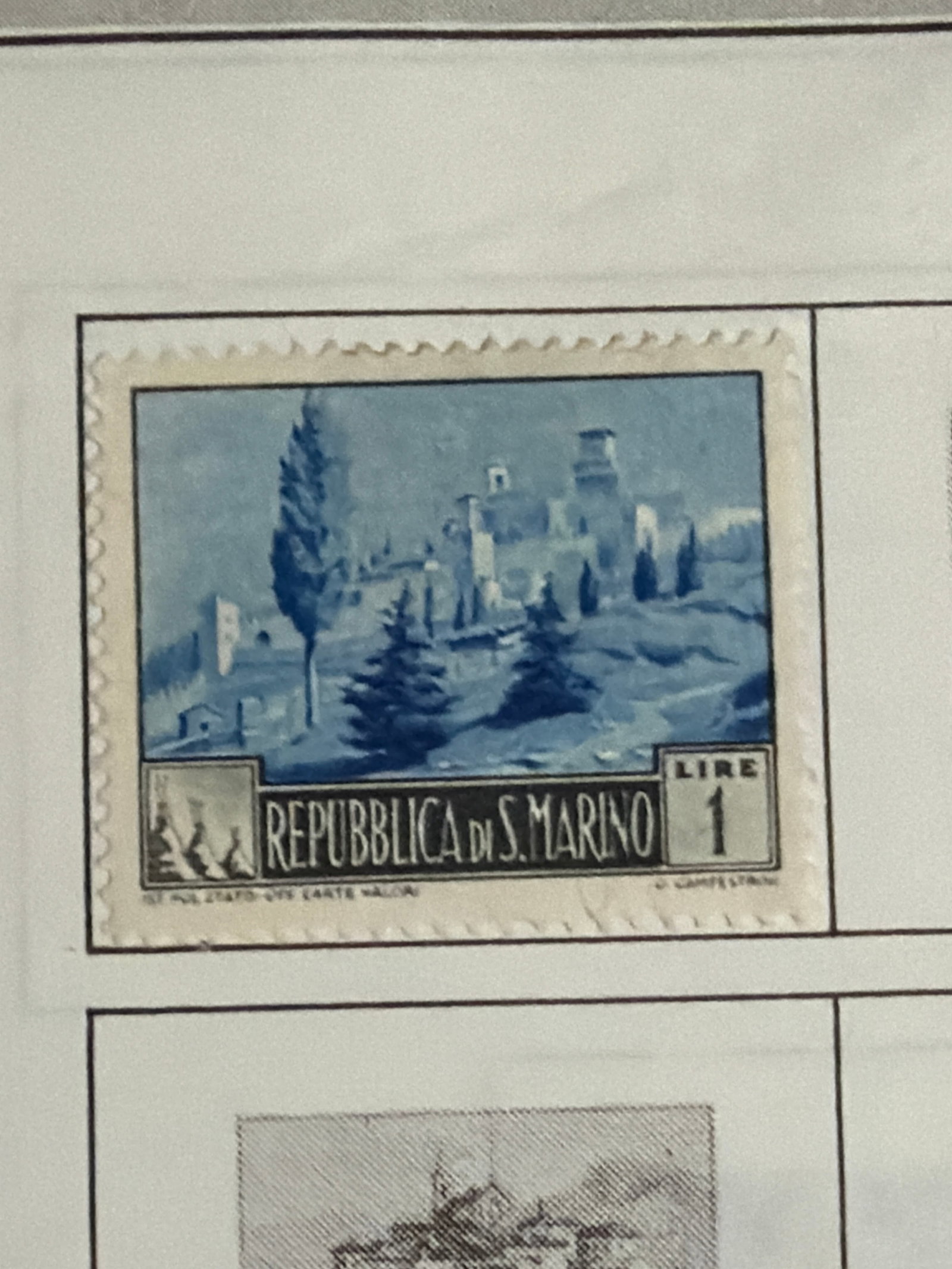 1947 San Marino Abraham Lincoln Freedom Message 1 Lire Stamp