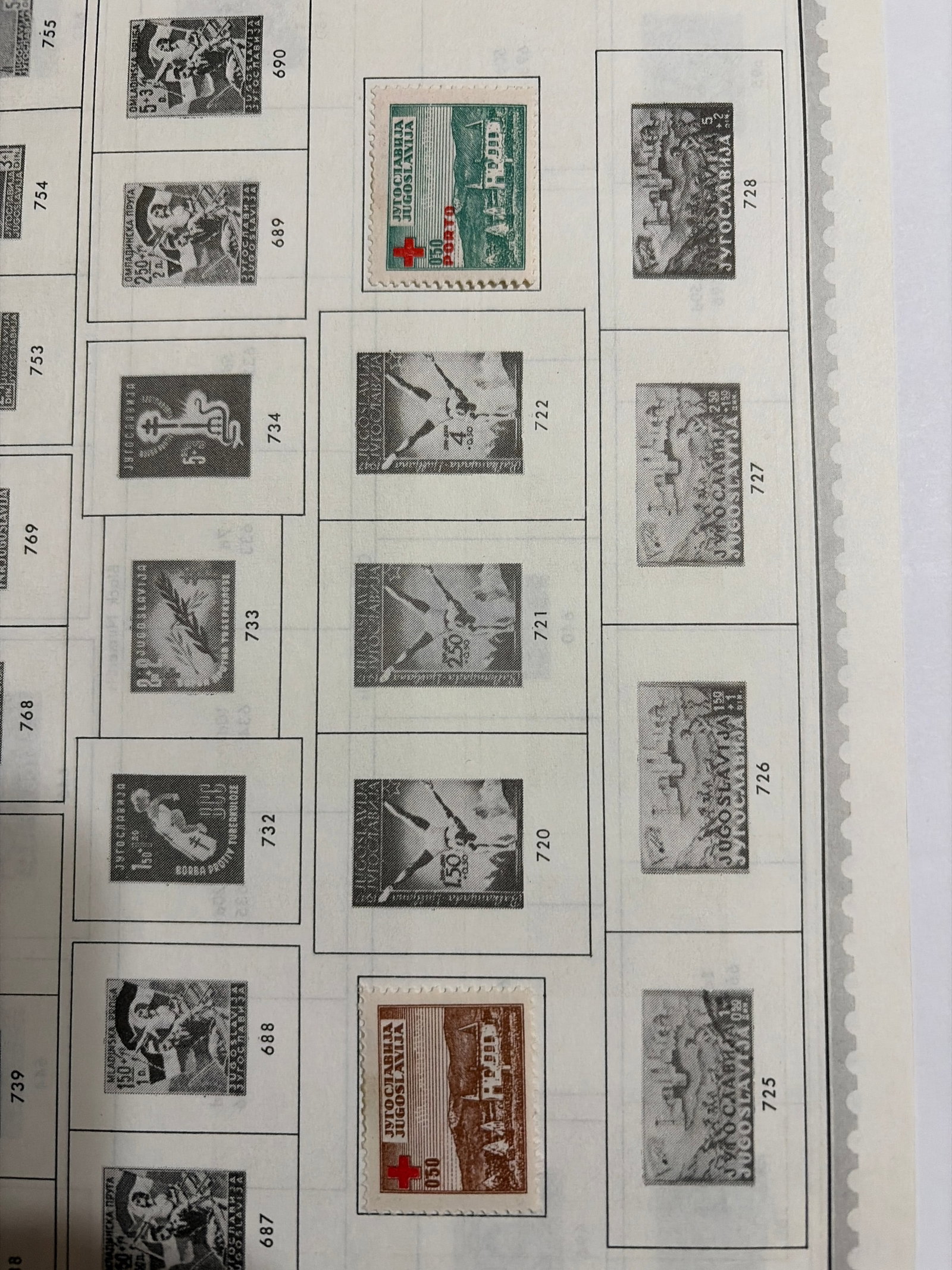 1946-1950 Yugoslavia Red Cross and Youth Railway Stamp Group (1 of 1)