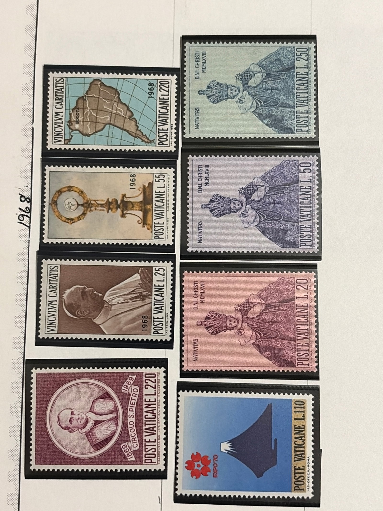 1968 Vatican City Vinculum Caritatis and Nativity Complete Stamp Sets (1 of 1)