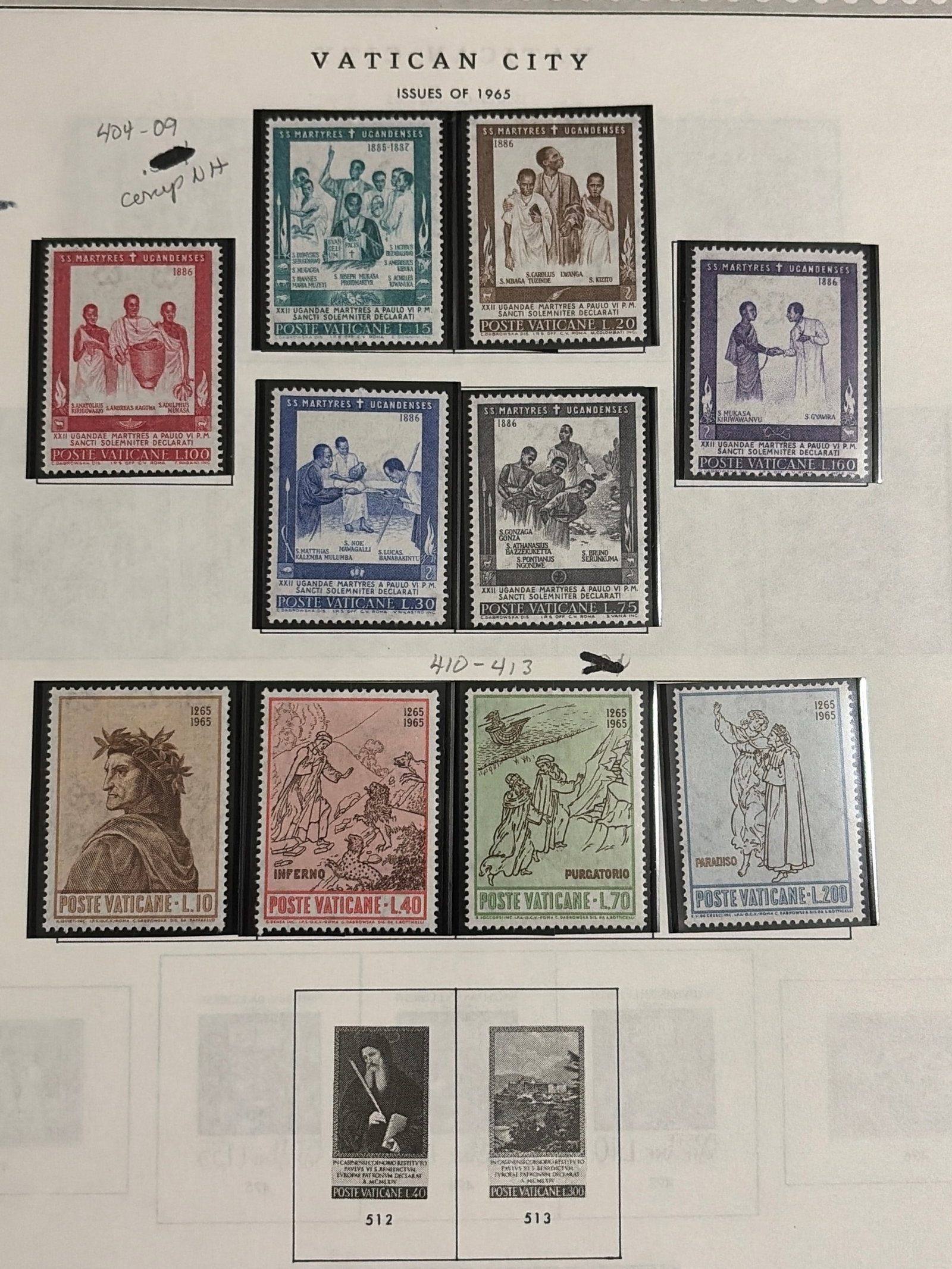 Vatican City Humanitarian Mission and Dante Alighieri Stamp Collection (1 of 1)
