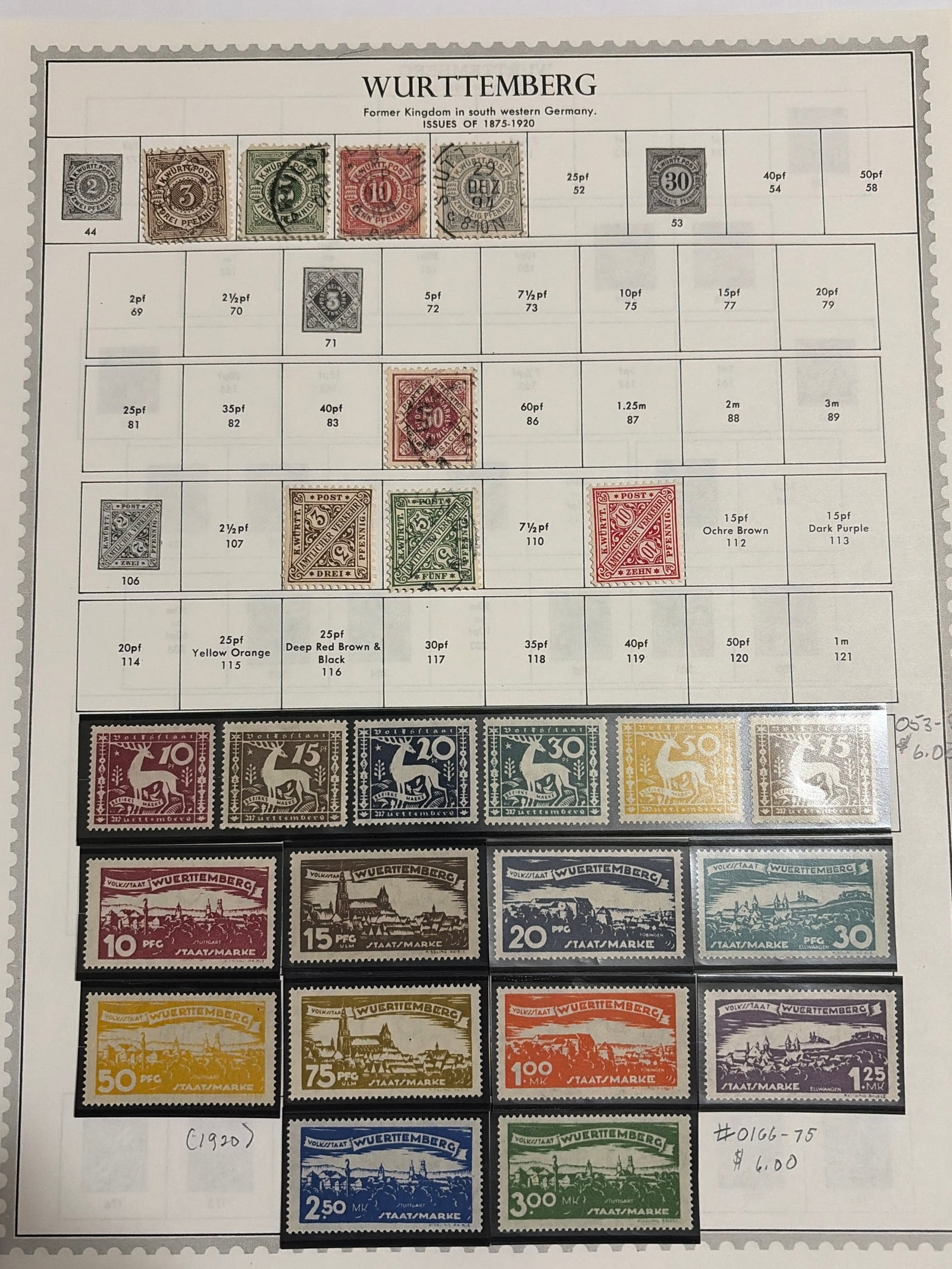Wurttemberg German States Classic and State Revenue Stamp Collection: see pics