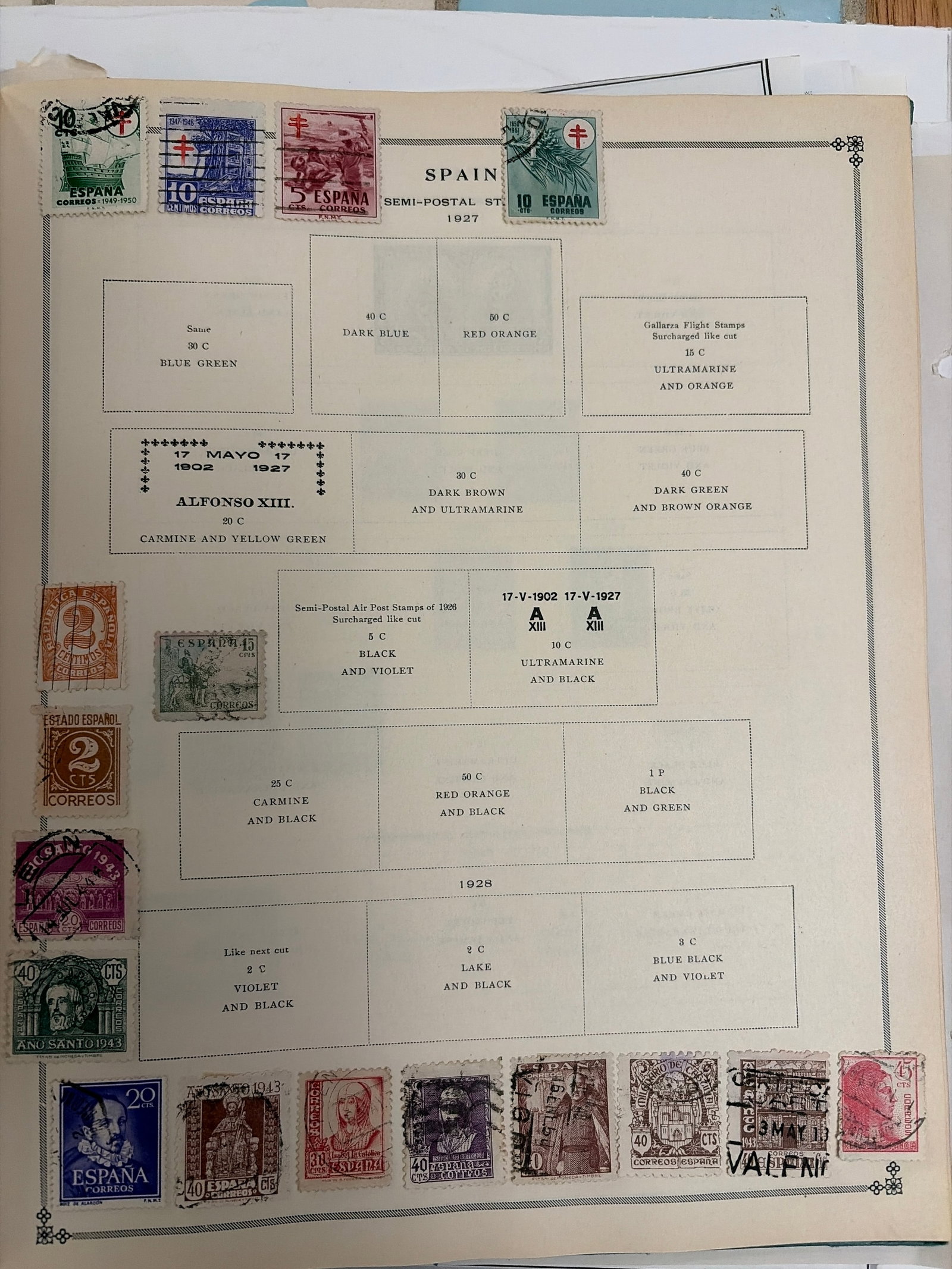 1930s-1940s Spain Airmail Portrait and Commemorative Stamp Collection (1 of 5)