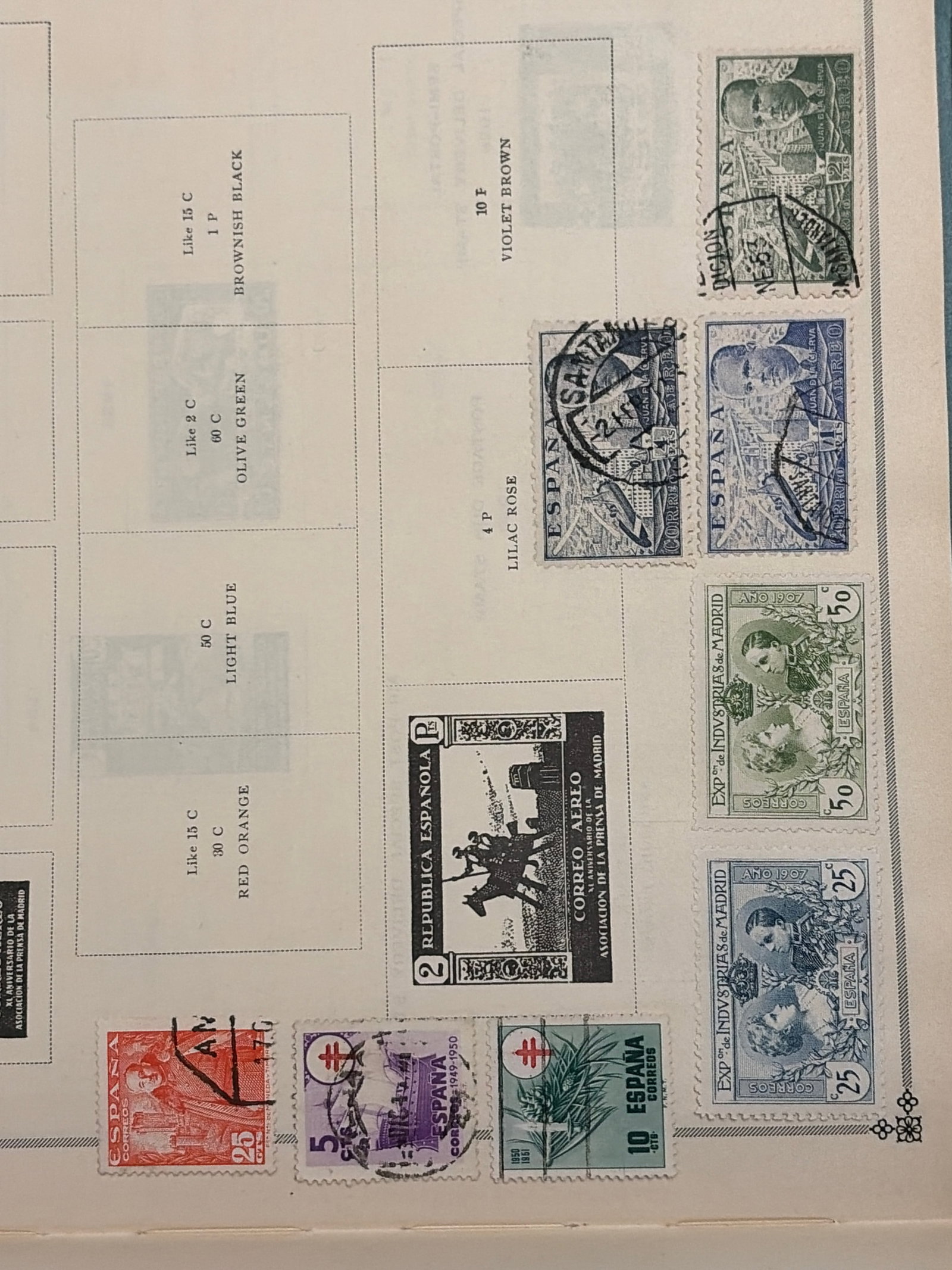 1930-1931 Spain Airmail and Royal Commemorative Stamp Collection: Collection of Spanish stamps from the 1930-1931 period featuring airmail subjects, historic portraits, Red Cross designs and royal commemoratives. Includes multiple denominations and colors, with seve