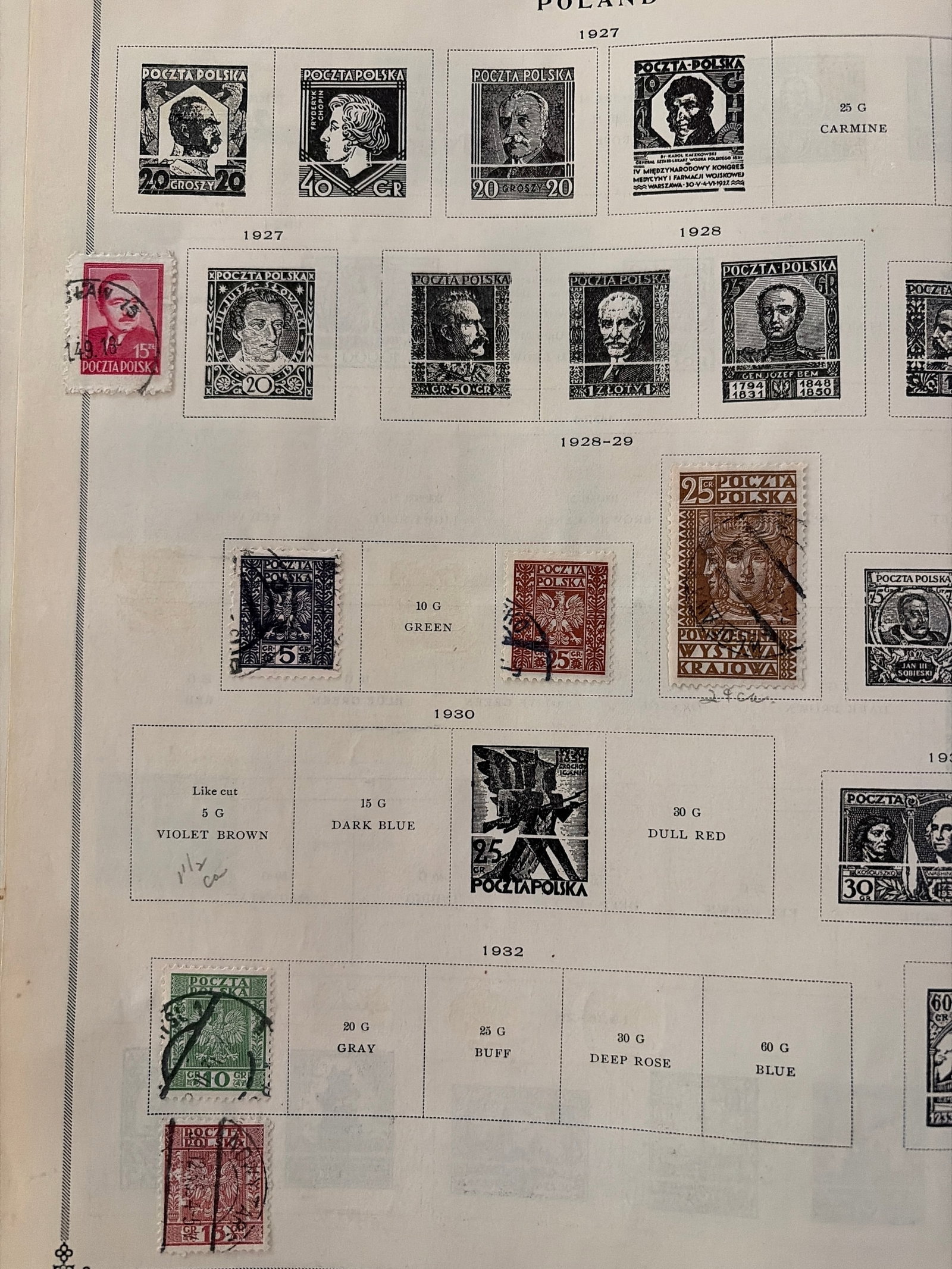 1918 and Later Poland Newspaper and Portrait Stamp Collection (1 of 4)