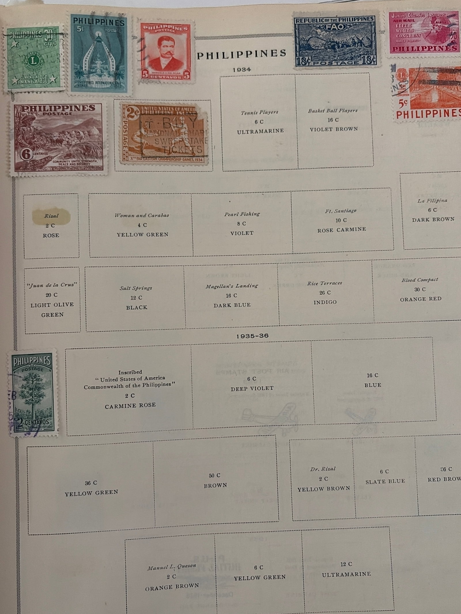 1934-1936 Philippines Commonwealth and Commemorative Stamp Collection (1 of 4)