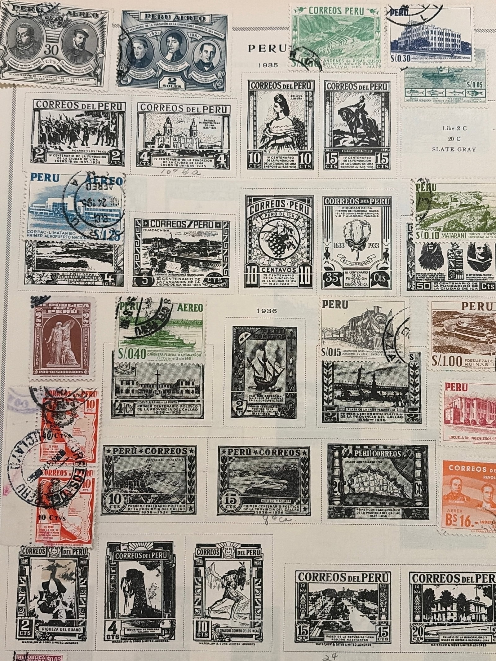 1930s Peru Airmail and Commemorative Used Stamp Collection (1 of 6)