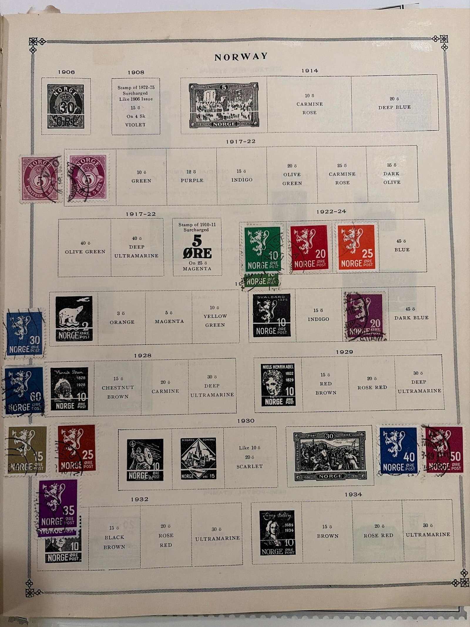 1908-1934 Norway Lion Definitive and Commemorative Stamp Collection (1 of 5)