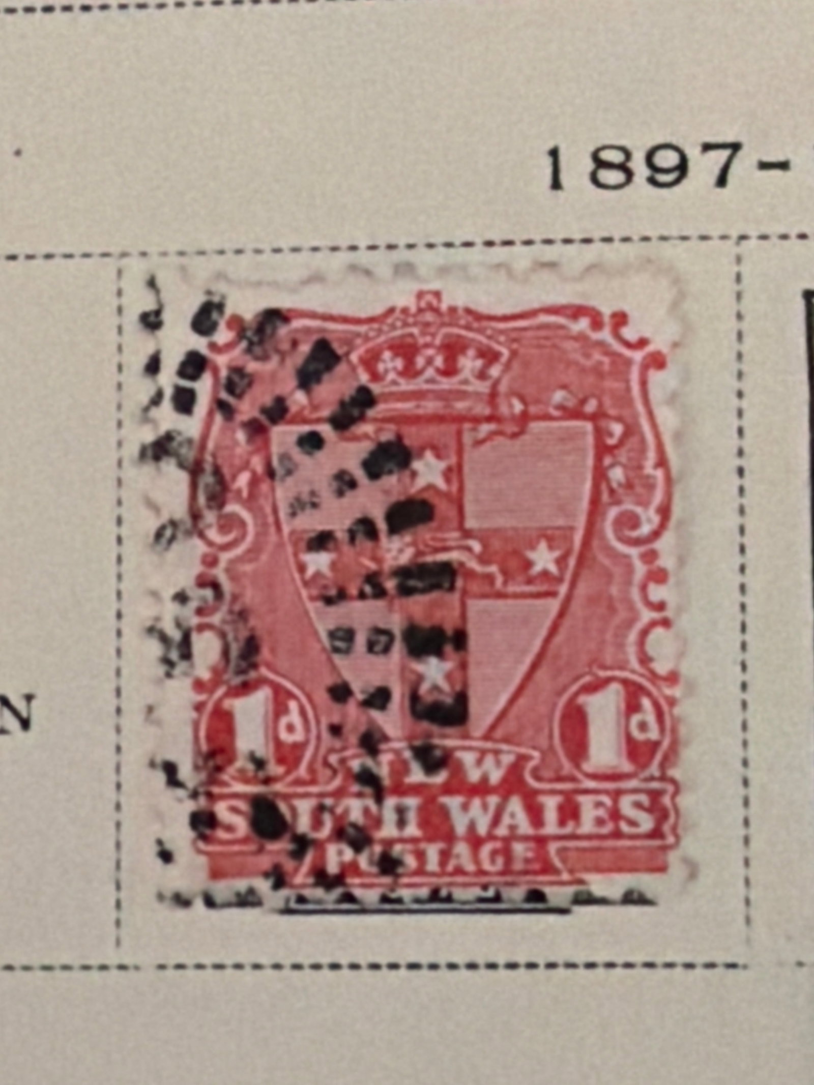 1890s New South Wales One-Penny Used Stamp Pair (1 of 1)