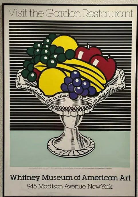 Roy Lichtenstein Silkscreen Poster Whitney Museum Of Art Still Life Crystal Bowl (1 of 1)