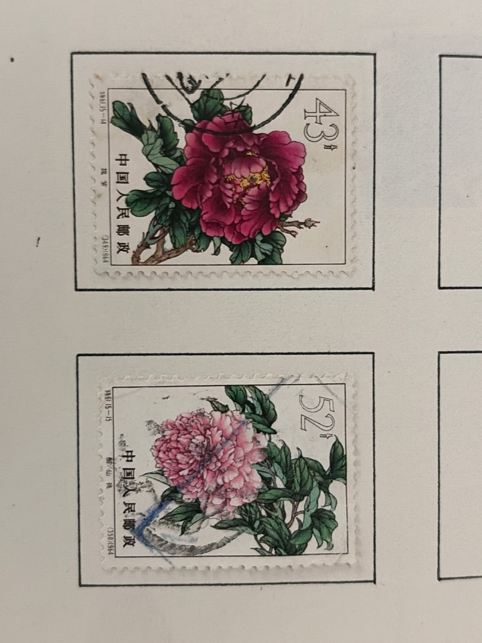 1964 China PRC S61 Flower Stamps: 1964 People's Republic of China S61 flower issue postage stamps. Colorful PRC botanical series featuring floral designs. Offered in the condition shown.