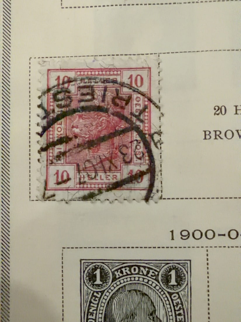 Circa 1900 Austria 10 Heller Emperor Franz Joseph Stamp (1 of 1)