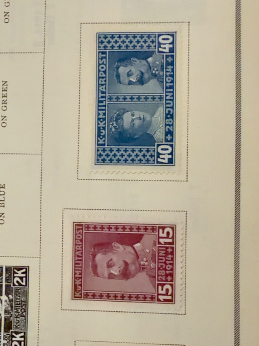 1914 Austro-Hungarian Military Post Memorial Stamp Pair (1 of 1)