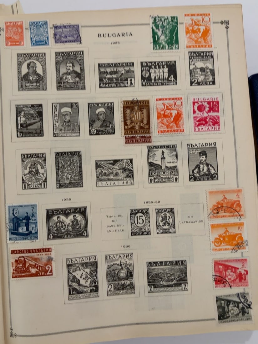 Bulgaria 1935-1939 Vintage Postage Stamp Collection Page (1 of 1)