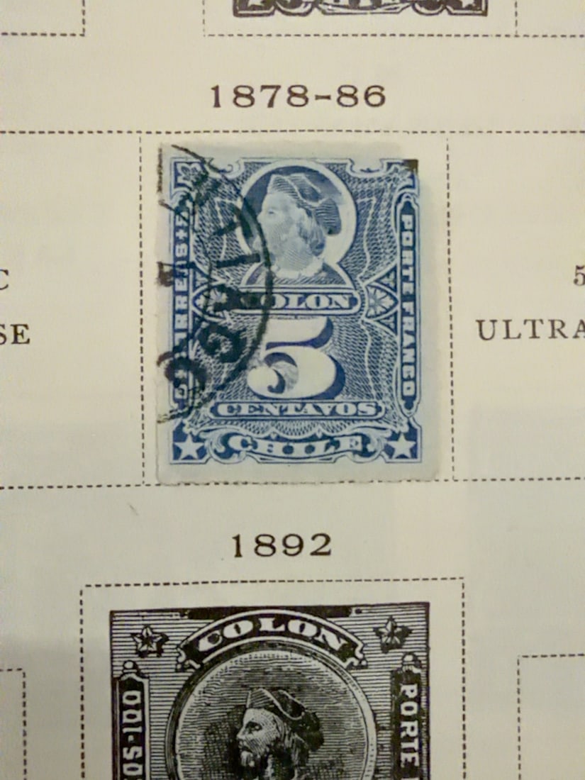 1878-1886 Colombia 5 Centavos Postage Stamp (1 of 1)