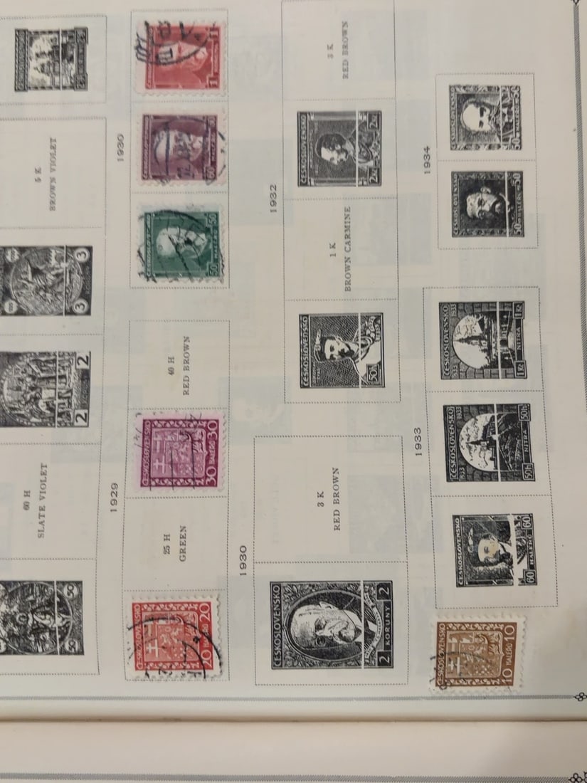 Czechoslovakia 1929-1934 Postage Stamp Collection Page (1 of 1)