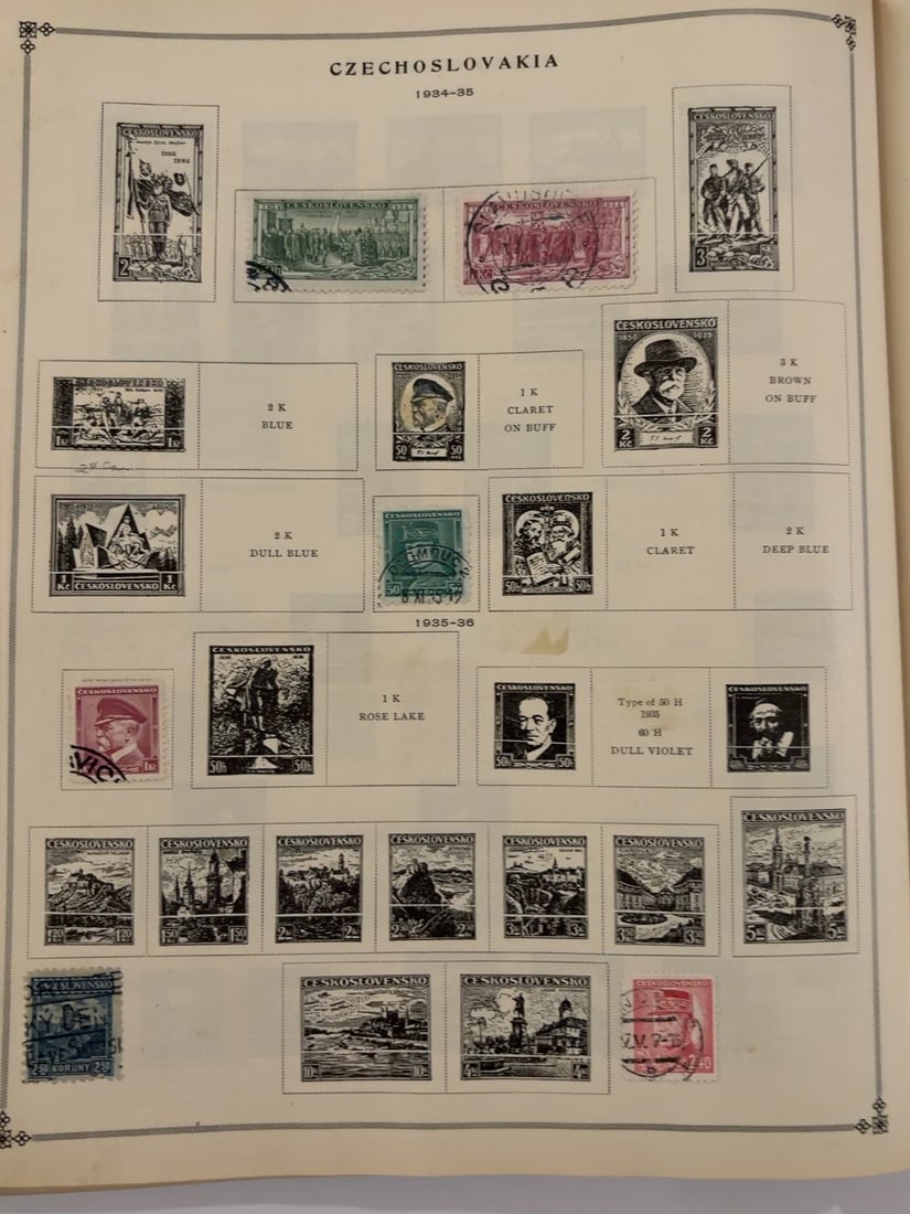 Czechoslovakia 1934-1936 Postage Stamp Collection Page (1 of 1)